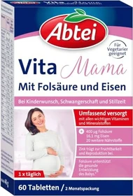 Abtei Vita Mama mit Folsäure und Eisen Tabletten, 60 Stück