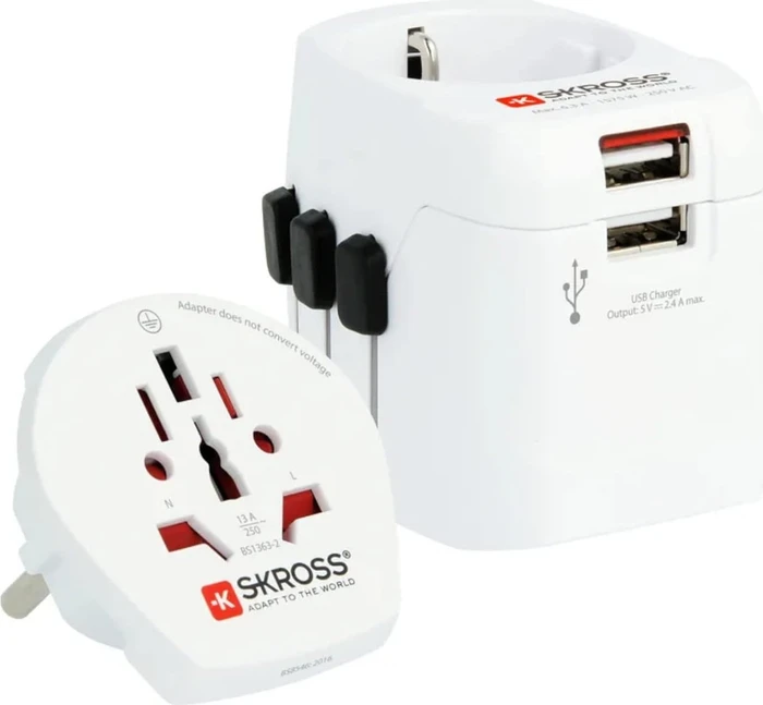 Skross World Travel Adapter Pro Light USB (2xA) - World, 2x USB-A