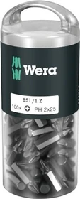 Wera DIY 851/1 Z Kreuzschlitz Bit 1/4", PH2x25mm, 100 Stück