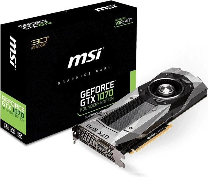MSI GeForce GTX 1070 Founders Edition, 8GB GDDR5, DVI, HDMI, 3x DP