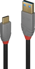 Lindy USB 3.1 Kabel, USB-C [Stecker] auf USB-A [Stecker], 0.5m, grau (36910)