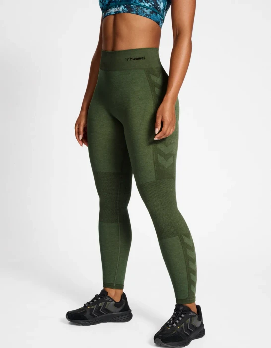 hummel CLEA Seamless Tight Hose lang climbing ivy (Damen)