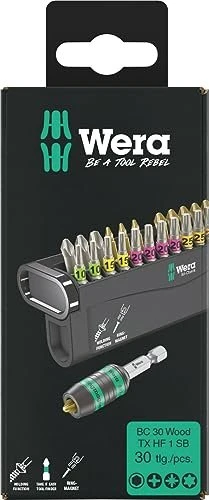 Wera Bit-Check 30 Wood TX HF 1 SB Bitset inkl. Werkzeugbox, 30-tlg.