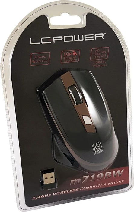 LC-Power m719BW Funkmaus schwarz/bronze, USB