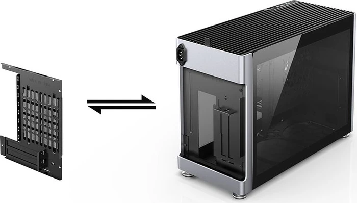Jonsbo Jonsplus i100 Pro, silber, Glasfenster, Mini-ITX