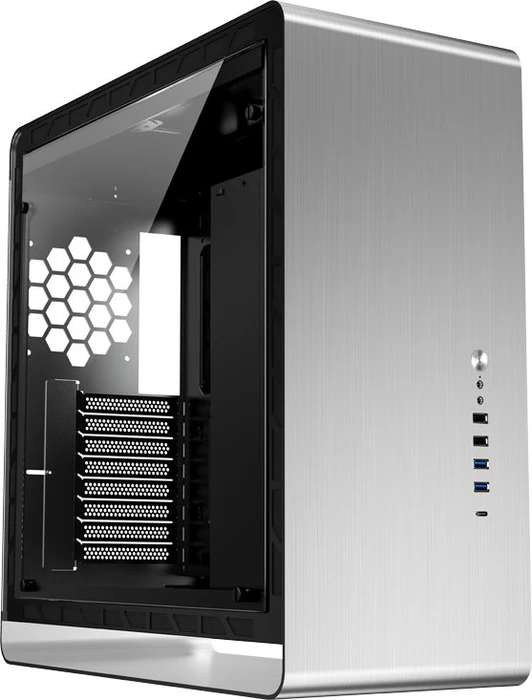 Jonsbo UMX6, silber, Glasfenster