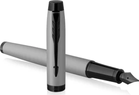 Parker IM Monochrome matte grey, rechte Hand, fein, Geschenkbox