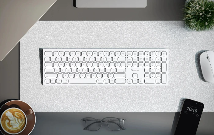Alogic Echelon USB-C Rechargeable Wireless Keyboard for macOS, weiß, USB/Bluetooth, DE