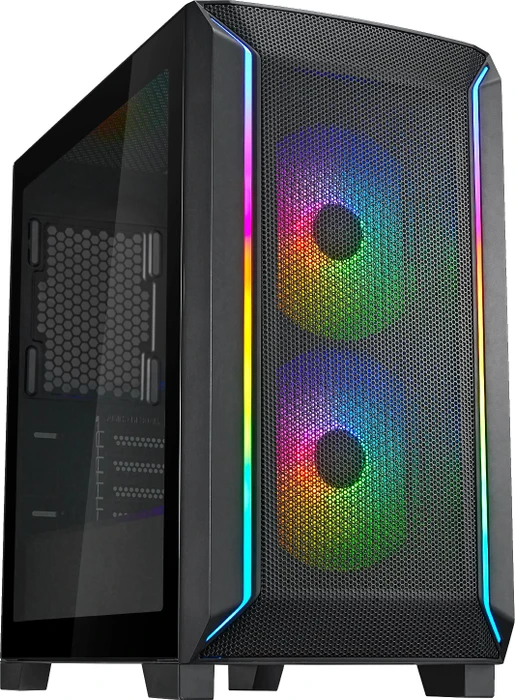 SilverStone Fara 312Z, schwarz, Glasfenster
