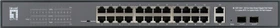 LevelOne GEP Rackmount Gigabit Smart Switch, 26x RJ-45, 2x SFP, 375W PoE (GEP-2841 / 52090403101)
