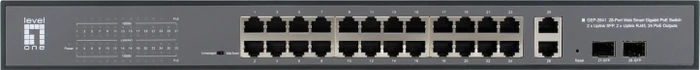 LevelOne GEP Rackmount Gigabit Smart Switch, 26x RJ-45, 2x SFP, 375W PoE