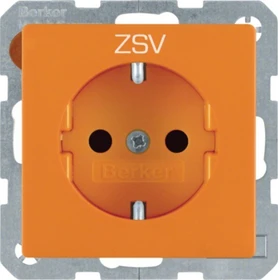Berker Q.x Steckdose SCHUKO Aufdruck "ZSV", orange samt