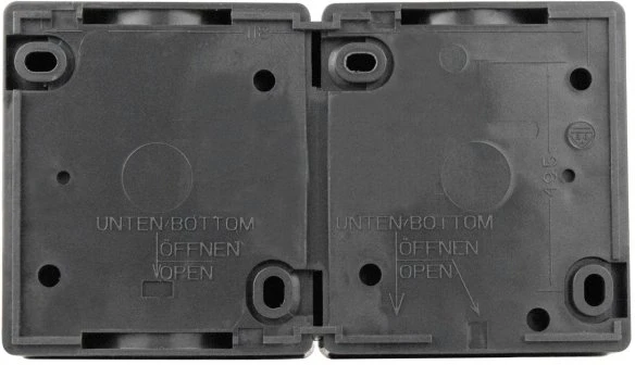 REV Ritter AquaForm Aus-/Wechselschalter + Steckdose AP IP44 waagerecht, anthrazit