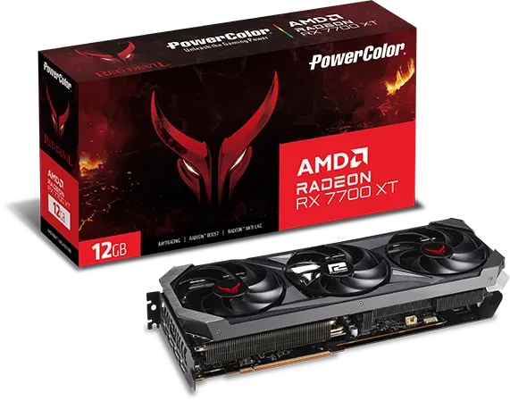 PowerColor Red Devil Radeon RX 7700 XT, 12GB GDDR6, HDMI, 3x DP