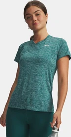Under Armour Tech V Twist Funktionsshirt kurzarm rack green/white (Damen)