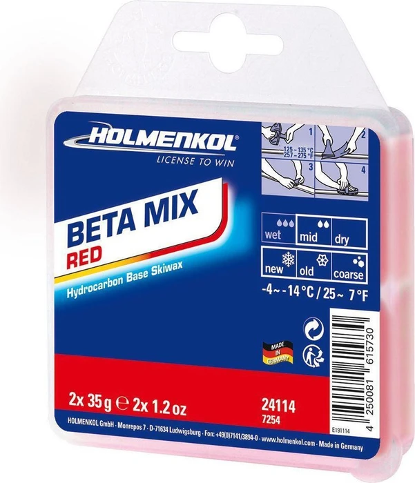 Holmenkol Beta Mix Red 2x35g Wachs rot