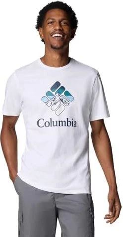 Columbia Rapid Ridge mit Print T-Shirt kurzarm white/heavenly stacked gem (Herren)