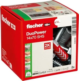 fischer DuoPower 14x70 S Schrauben/Dübel-Sortiment, 8 Stück