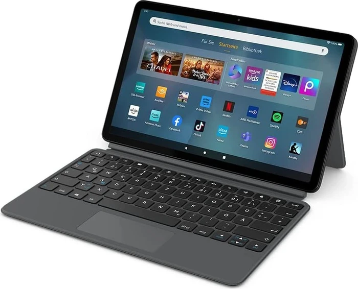 Amazon Tastaturhülle für Amazon Fire Max 11 (2023), schwarz, DE
