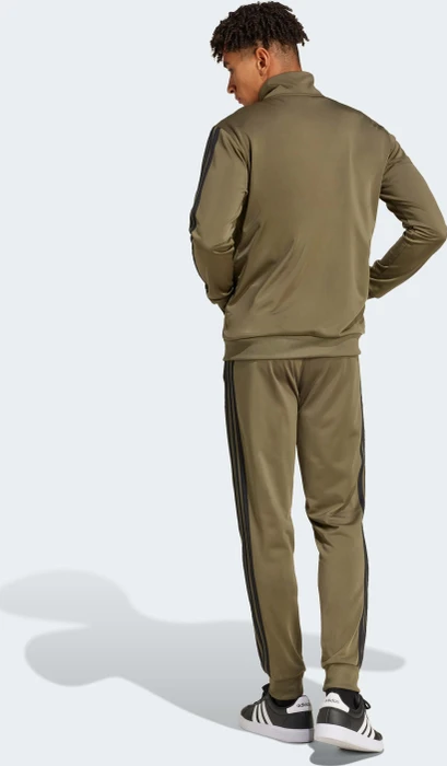 adidas Basic 3-Streifen Tricot Trainingsanzug olive strata (Herren)