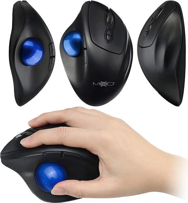 Mod-it ZX8272 Kabellose Trackball-Maus mit 7 Tasten, Bluetooth