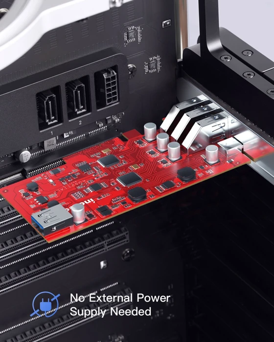 Inateck RedComets U26, 1x USB-C 3.1, 4x USB-A 3.1, PCIe 2.0 x4