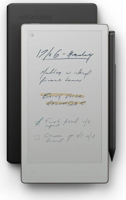 reMarkable Paper Pro Move Tablet, silber, inkl. Folio-Hülle Leder schwarz
