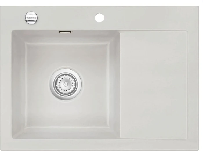 systemceram Mera 70 Einbau Becken links mit Ablauffernbedienung alu
