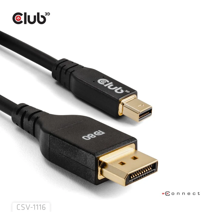 Club 3D DisplayPort/Mini DisplayPort 2.1 Kabel DP80 schwarz, 1m