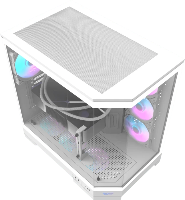 DarkFlash DQX90 White, Glasfenster