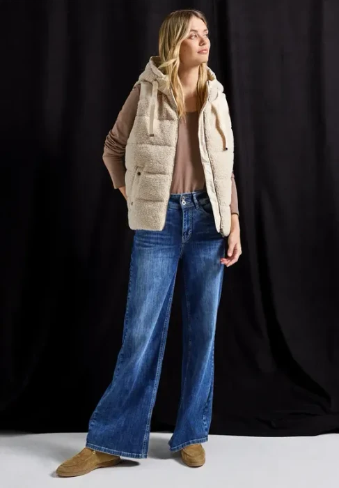 Street One Strukturmix Teddy Weste savannah sand (Damen)