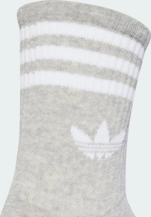 adidas 3-Streifen Crew Socken white/medium grey heather/black, 3 Paare
