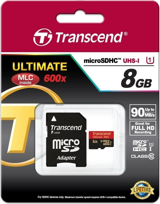Transcend Ultimate R90/W25 8GB Kit, UHS-I, Class 10