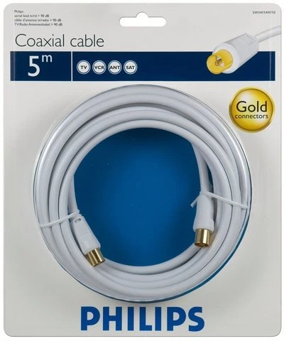 Philips Koaxial Antennenkabel 5m weiß