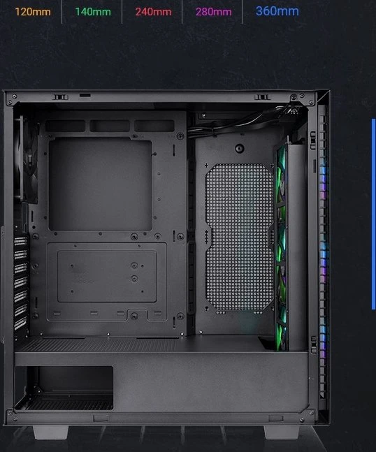 Thermaltake Divider 300 TG ARGB, schwarz, Glasfenster