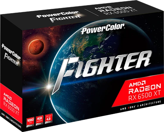 PowerColor Fighter Radeon RX 6500 XT, 4GB GDDR6, HDMI, DP