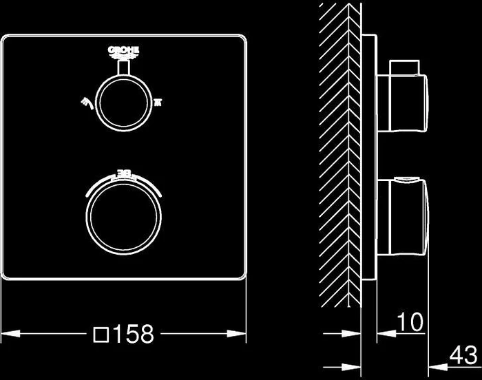 Grohe Grohtherm Thermostat Duschsystem Unterputz mit Tempesta 250 Cube chrom