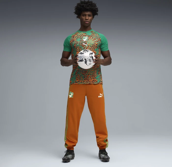 Puma FIFA WM 2026 Elfenbeinküste Aufwärmtrikot kurzarm sport green/chocolate brown (Herren)
