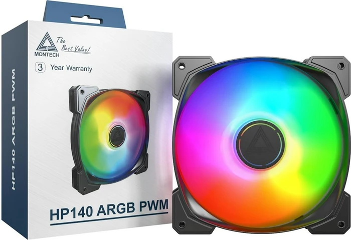 Montech HP140 ARGB PWM, schwarz, 140mm