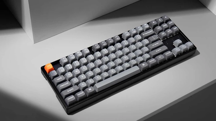 Keychron K8 Max, TKL, schwarz/grau, LEDs weiß, Keychron Super RED, USB/Bluetooth, US
