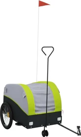 vidaXL Transport 126x63cm Fahrradanhänger schwarz/grün