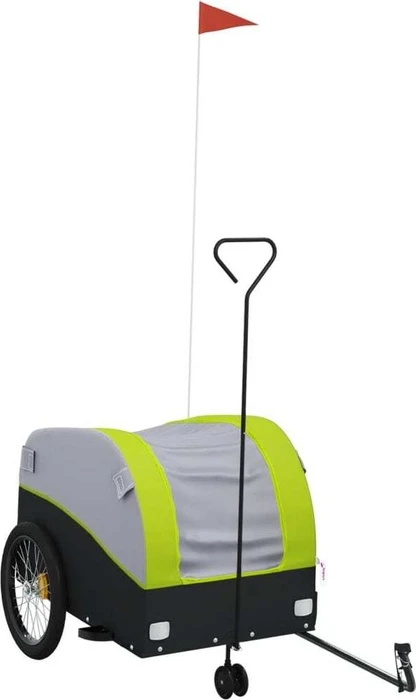 vidaXL Transport 126x63cm Fahrradanhänger schwarz/grün