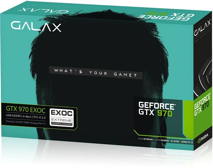 KFA2 GeForce GTX 970 EXOC, 4GB GDDR5, 2x DVI, HDMI, DP