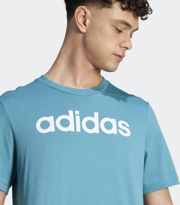 adidas Essentials Single Jersey Linear Embroidered Logo T-Shirt kurzarm arctic fusion (Herren)