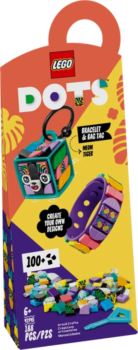 LEGO Dots - Neon-Tiger Armband & Taschenanhänger