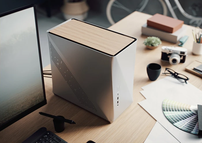 Fractal Design Era ITX Silver White Oak, Mini-ITX