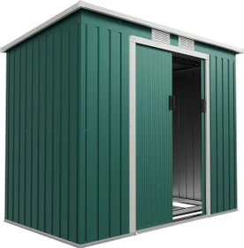Juskys Metall Gerätehaus 213x130cm dunkelgrün