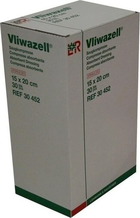 Lohmann & Rauscher Vliwazell Saugkompressen steril, 15 x 20cm, 30 Stück