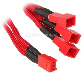 BitFenix 3-Pin auf 3x 3-Pin Verteiler, sleeved, 60cm, rot