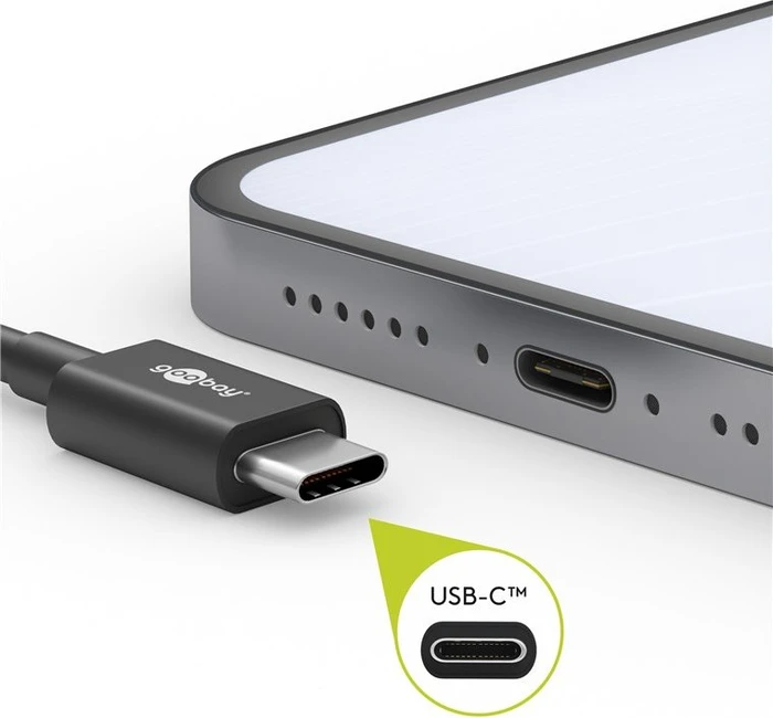 Wentronic Goobay, 100W PD, USB-C 3.2 Stecker auf USB-C 3.2 Stecker, 1m